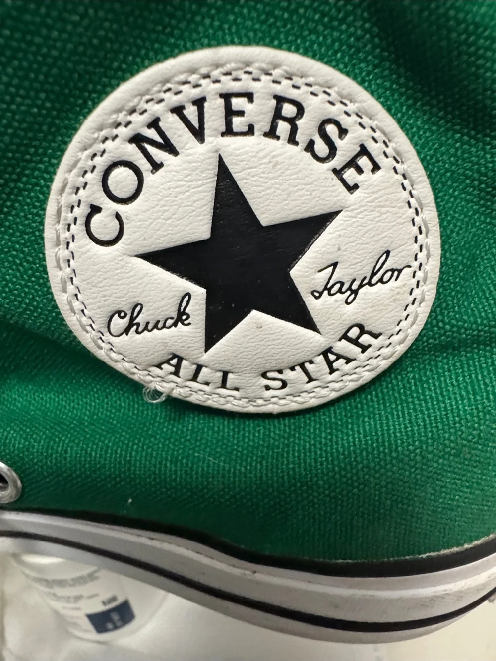 Converse Green Canvas High-Top Sneakers with White Soles